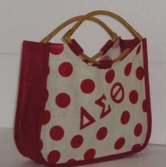 Delta Polka Dot Jute Bag Discount