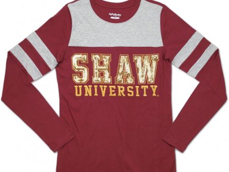 Shaw Women s Varsity Long Sleeve Tee Supply