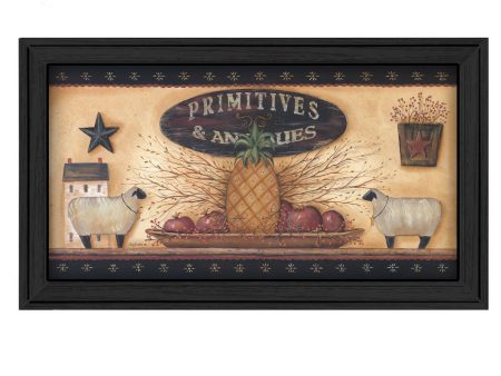 Primitive and Antiques Shelves  By Pam Britton, Printed Wall Art, Ready To Hang Framed Poster, Black Frame Hot on Sale