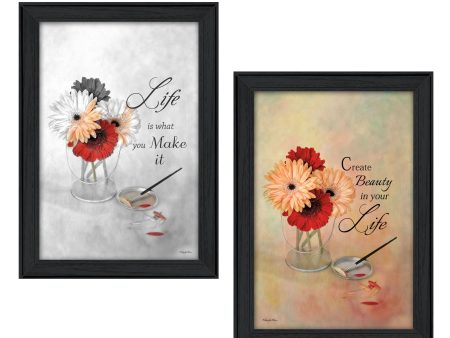 Create Beauty Collection  2-Piece Vignette By Robin-Lee Vieira, Printed Wall Art, Ready To Hang Framed Poster, Black Frame Hot on Sale