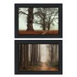 Misty Trees Collection  2-Piece Vignette By Martin Podt, Printed Wall Art, Ready To Hang Framed Poster, Black Frame For Discount