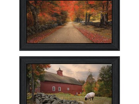 October Lane Collection  2-Piece Vignette By Robin-Lee Vieira, Printed Wall Art, Ready To Hang Framed Poster, Black Frame Online now