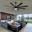 72  Integrated LED Matte Black Large Smart Ceiling Fan with Remote Control Sale