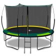 YC 12FT Recreational Trampolines with Enclosure for Kids and Adults with Patented Fiberglass Net Poles Pumpkin- Green Hot on Sale