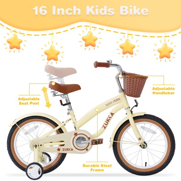 Multiple Colors,Girls Bike  for 4-7Years Old Kids,16 inch  wheel , Training Wheels Included Discount