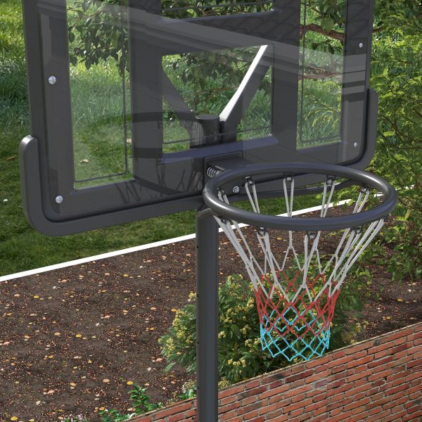 Soozier Portable Basketball Hoop, 7.5-10FT Height Adjustable Swimming Pool Basketball Goal with 43.25  Backboard, Wheels and Fillable Base, for Youth & Adults Online Sale