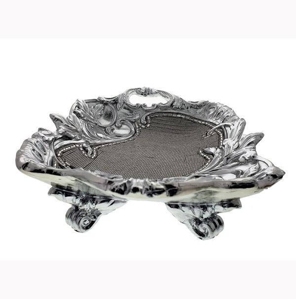 Ambrose Chrome Plated Crystal Embellished Ceramic Plate Hot on Sale