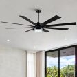 72  Integrated LED Matte Black Large Smart Ceiling Fan with Remote Control Sale