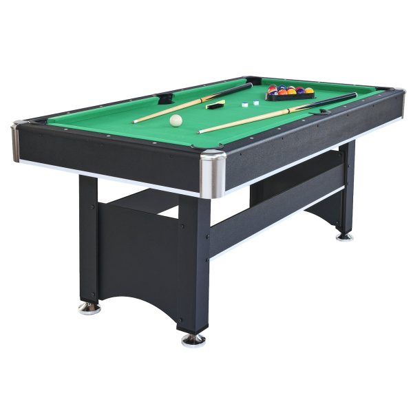 6-ft Pool Table with Table Tennis Top - Black with Green Felt Online Hot Sale