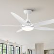 56 In Intergrated LED Ceiling Fan Lighting with White ABS Blade For Sale