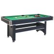 6-ft Pool Table with Table Tennis Top - Black with Green Felt Online Hot Sale