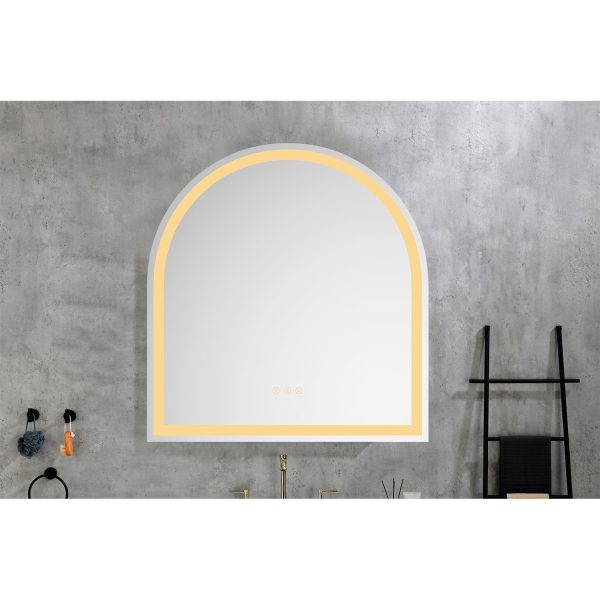 32*34 LED Lighted Bathroom Wall Mounted Mirror with High Lumen+Anti-Fog Separately Control+Dimmer Function Online Sale