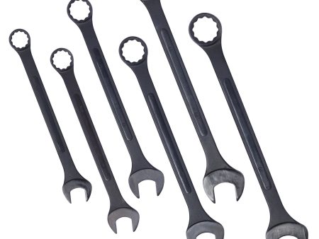 Jumbo Combination Wrench Set extra large, Metric, 6-piece, 1-3 8   to 2  ,Black Oxide, with Pouch For Cheap