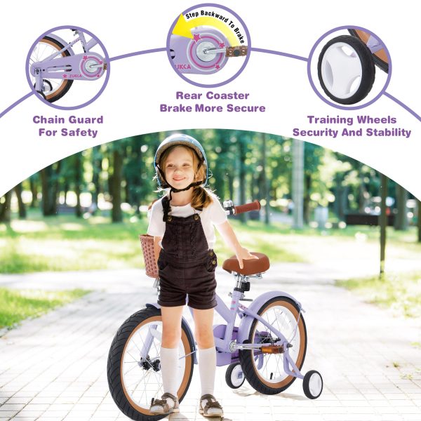 Multiple Colors,Girls Bike for4-7 Years Old Kids,16 inch  wheel ,Training Wheels Included Sale