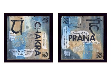 Yoga I Collection  2-Piece Vignette By Debbie DeWitt, Printed Wall Art, Ready To Hang Framed Poster, Black Frame on Sale