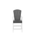 HDPE Bar Chair, Outdoor Tall Adirondack Chairs Set of 2, Patio Bar Stool Chair with High Back White + Gray, Set of 2 on Sale