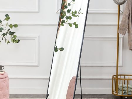 4th generation aluminum alloy metal frame full body mirror, quality upgrade, bathroom makeup mirror, bedroom entrance, floor mirror, 59  * 15.7  W151124219 Fashion