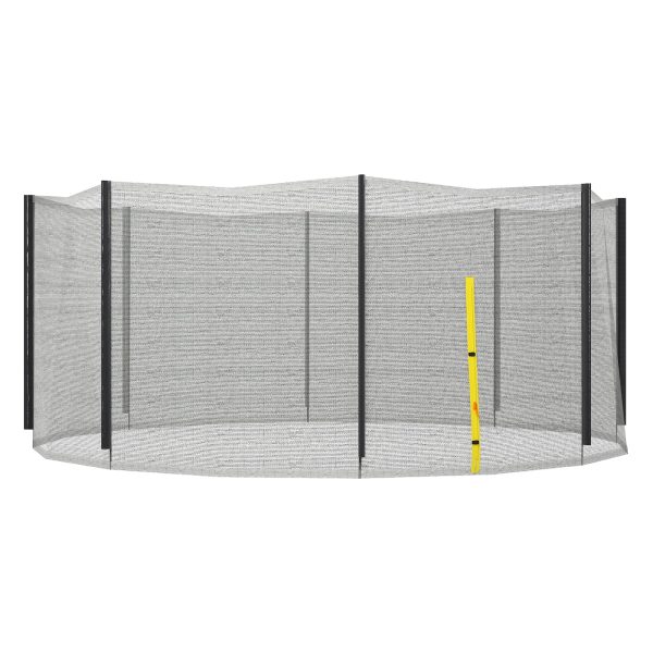 Soozier Trampoline Safety Net for 14ft Round Trampoline with 8 Straight Poles, Weather-Resistant Trampoline Net Replacement Enclosure with Yellow Zippered Entrance, Poles Not Included, Yellow Online