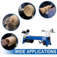 Benchtop Wood Lathe 10  x 18  Wood Lathe Machine 5 Variable Speeds 500 750 1150 1800 3200RPM Mini Wood Turning Lathe for Woodworking 1 2HP Multifunctional Power Wood Lathe Hot on Sale