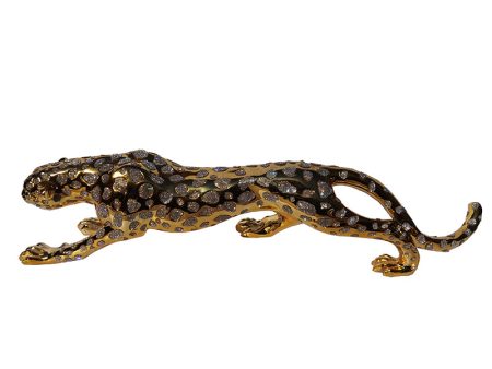 Ambrose Diamond Encrusted Gold Plated Panther (40 L x 8 W x 10 H) Cheap