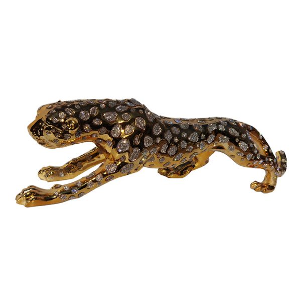 Ambrose Diamond Encrusted Gold Plated Panther (40 L x 8 W x 10 H) Cheap