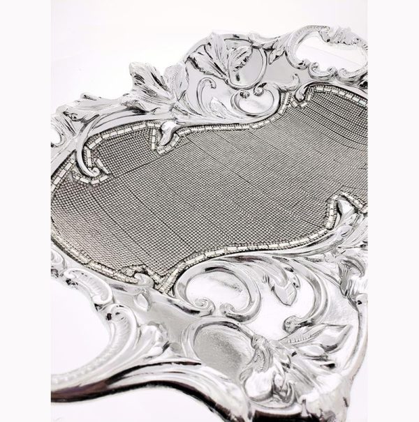 Ambrose Chrome Plated Crystal Embellished Ceramic Plate Hot on Sale