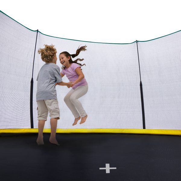 YC 10FT Recreational Trampolines with Enclosure for Kids and Adults with Patented Fiberglass Curved Poles -Pumpkin Green on Sale