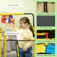 Qaba 4.6  Kids Trampoline with Basketball Hoop, Horizontal Bar, 55  Indoor Trampoline with Net, Small Springfree Trampoline Gifts for Kids Toys, Ages 3-10, Yellow Online Sale