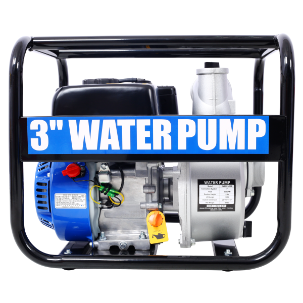 Semi Trash Pump 3 inch, 209cc 7HP 4 stroke OHV ENGINE, Gas Powered Semi Trash Water Pump  50 ft Discharge Hose, 12 ft Suction Hose with Complete Fittings,EPA compliant Discount