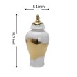 Regal White Gilded Ginger Jar with Removable Lid Online Hot Sale