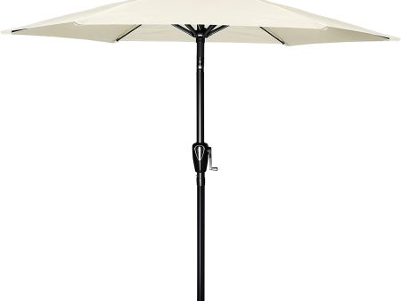 Simple Deluxe 7.5  Patio Outdoor Table Market Yard Umbrella with Push Button Tilt Crank, 6 Sturdy Ribs for Garden, Deck, Backyard, Pool, 7.5ft, Beige Sale