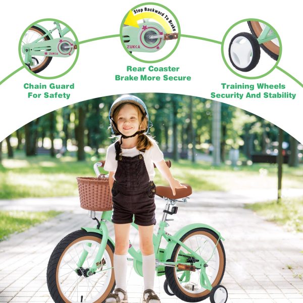 Multiple Colors,Girls Bike  for 4-7 Years Old Kids,16 inch  wheel , Training Wheels Included For Discount