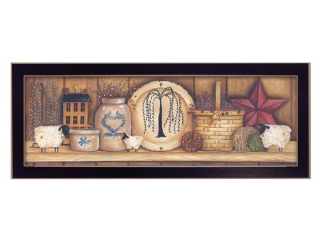 Shelf Gathering  By Mary June, Printed Wall Art, Ready To Hang Framed Poster, Black Frame Online Hot Sale