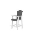 HDPE Bar Chair, Outdoor Tall Adirondack Chairs Set of 2, Patio Bar Stool Chair with High Back White + Gray, Set of 2 on Sale