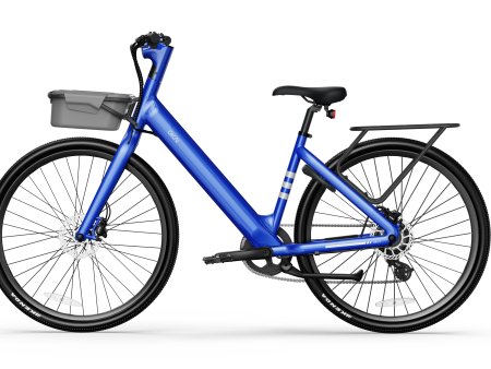 EB60 LyteCycle Minimalist Fitness Step-through e-Bike w  up to 62 miles Max Operating Range and 20 MPH Max Speed - Bolt Blue Online now