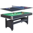 6-ft Pool Table with Table Tennis Top - Black with Green Felt Online Hot Sale