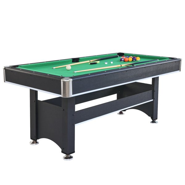 6-ft Pool Table with Table Tennis Top - Black with Green Felt Online Hot Sale