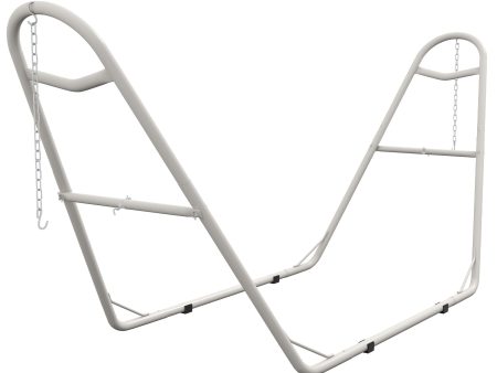 Outsunny Hammock Stand for 2 Person, Portable Adjustable Steel Frame Hammock Stand with Weather Resistant Finish, for 9-14ft Hammocks, 10.3 , 550 lbs. Capacity, White Cheap