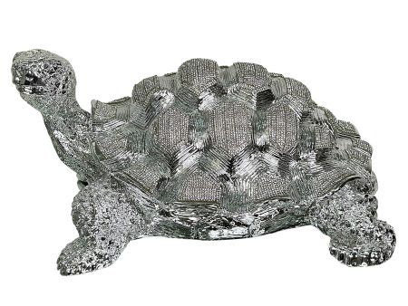 Ambrose Diamond Encrusted Chrome Plated Turtle (14 L X 10.5 W X 7 H) Sale