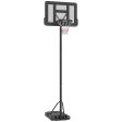 Soozier Portable Basketball Hoop, 7.5-10FT Height Adjustable Swimming Pool Basketball Goal with 43.25  Backboard, Wheels and Fillable Base, for Youth & Adults Online Sale