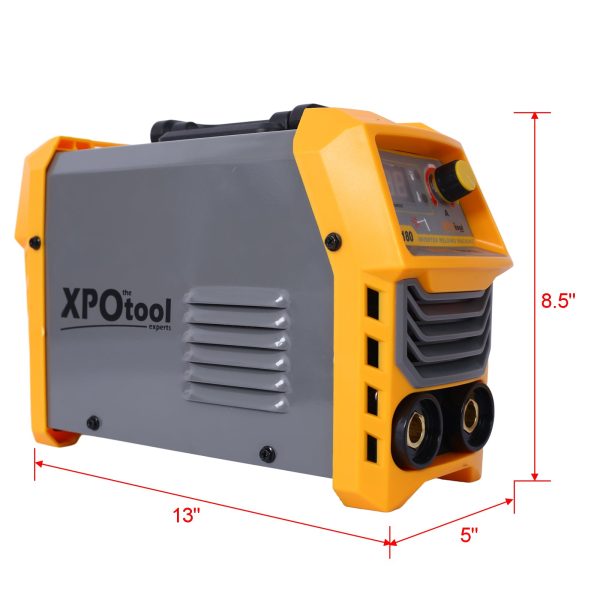 110 220V MMA Welder, 180A Stick ARC Welding Machine IGBT Inverter Digital Display LCD Hot Start Welder with Electrode Holder, Work Clamp, Input Power Adapter Cable Dual Voltage DC For Cheap