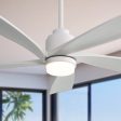 52 Inch Modern Ceiling Fan With Dimmable LED Light 5 Solid Wood Blades Smart Remote Control Reversible DC Motor Discount