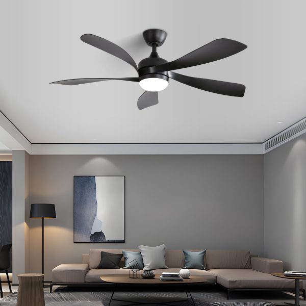 52 Inch Modern Ceiling Fan With 3 Color Dimmable 5 ABS Blades Remote Control Reversible DC Motor With Led Light Online Sale