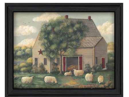 Wooly Sheep  By Pam Britton, Printed Wall Art, Ready To Hang Framed Poster, Black Frame Hot on Sale