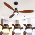 52 Inch Integrated LED Indoor Low Profile Ceiling Fan with Light and Remote Control for Patio Living Room Fashion