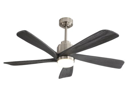 52 Inch Modern Ceiling Fan With Dimmable LED Light 5 Solid Wood Blades Remote Control Reversible DC Motor With Smart APP Control Hot on Sale