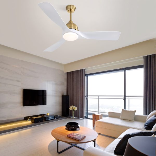 54 Inch Modern ABS Ceiling Fan 6 Speed Remote Control Dimmable Reversible DC Motor With Light and Smart APP Control Online Hot Sale