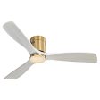 52 Inch Low Profile Ceiling Fan DC 3 Solid Wood Fan Blade Noiseless Reversible Motor Remote Control Without Light For Discount