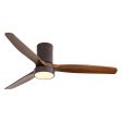 52 Inch Indoor Flush Mount Ceiling Fan with LED Light and Remote Control Cheap