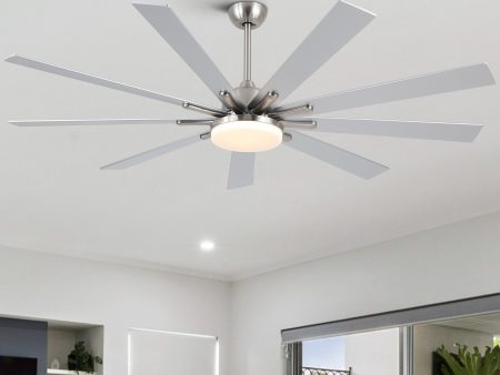 72 in Integrated LED Brushed Nickel Smart Ceiling Fan with Remote Control Online